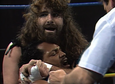 WCW Superbrawl II (1992) - Cactus Jack gets the better of Ron Simmons