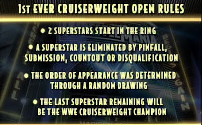 WWE Wrestlemania 20 Cruiserweight title match rules