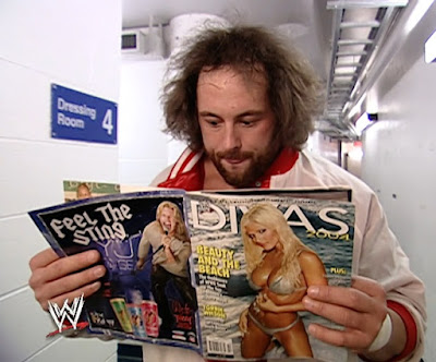 WWE Backlash 2004 - Eugene reads the Diva's magazine