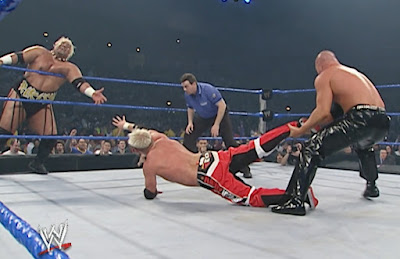 WWE No Way Out 2004 - The Bashams cut Scotty 2 Hotty off from Rikishi