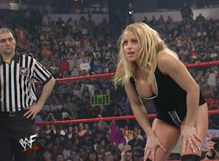 WWE / WWF No Way Out 2001 -  Trish Stratus ready for her match with Stephanie McMahon