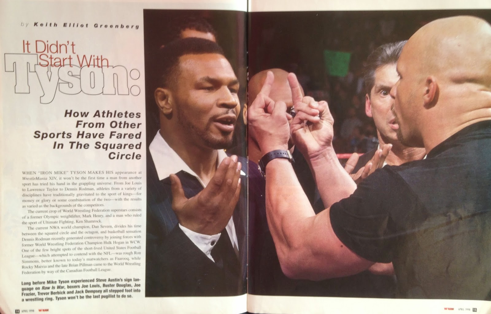 WWE - WWF Raw Magazine - April 1998 -   Austin and Tyson