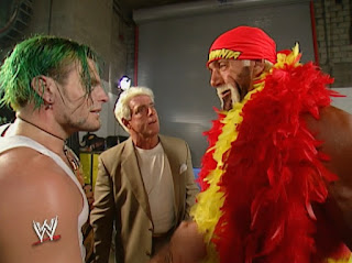 WWE Vengeance 2002 Review - Hulk Hogan and Ric Flair congratulate Hulk Hogan