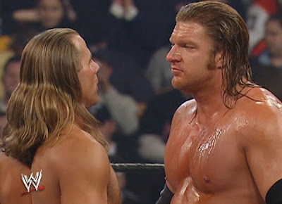 Royal Rumble 2004 - Shawn Michaels stares down Triple H