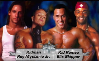 WCW Greed 2001 - Kid Romeo and Elix Skipper beat Kidman & Rey Mysterio to become Cruiserweight tag team champions