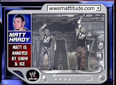 WWE No Way Out 2003 Review -  Matt Hardy is annoyed by snow and Ice.