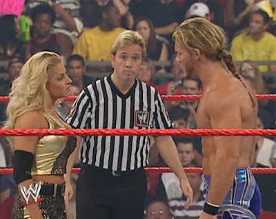 WWE Armageddon 2003 Review - Chris Jericho stares down Trish Stratus