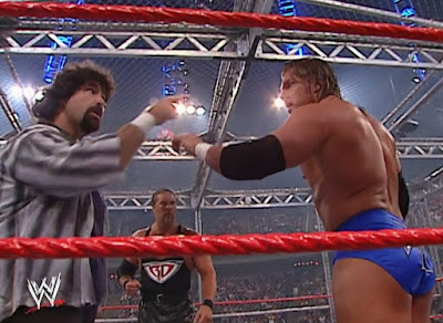 WWE Bad Blood 2003 - Mick Foley refereed the Hell in a Cell match between Kevin Nash and Triple H