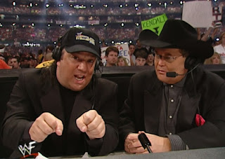 Paul Heyman and Jim Ross get ready to call Wrestlemania X7