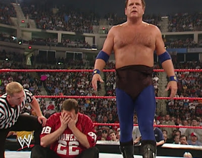 WWE Unforgiven 2003 - Jim Ross is inconsolable after he and Jerry Lawler lose their Raw commentary position in a match against Jonathan Coachman and Al Snow