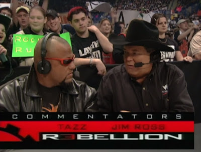 WWE / WWF Rebellion 2000 - JR called the show with Tazz despite the two being sworn enemies months earlier