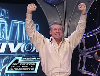 WWE / WWF Survivor Series 2001 - Vince McMahon celebrates the WWF's Victory