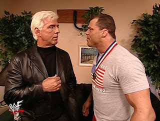 WWE / WWF Vengeance 2001 - Kurt Angle confronts Ric Flair