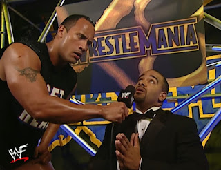 WWE / WWF Wrestlemania X8 -  The Rock makes Coach say his prayers