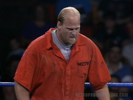 Nailz appearing at WCW Slamboree 1993 as The Prisoner