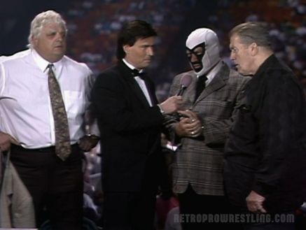 Eric Bischoff interviews Dusty Rhodes, Mr. Wrestling II and Stu Hart at WCW Slamboree