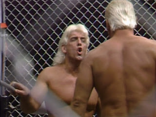 NWA Starrcade 1987 - Ric flair taunts World Champion Ronnie Garvin with a WOOOO!