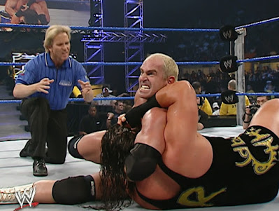 No Way Out '04 - Hardcore Holly locks Rhyno in a headlock No Way Out '04 - Hardcore Holly locks Rhyno in a headlock